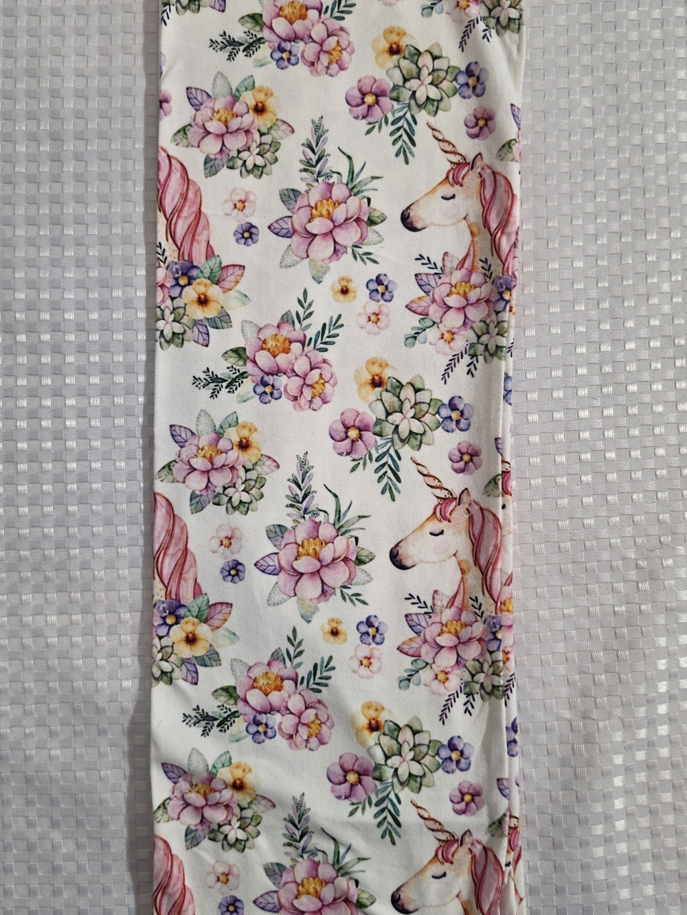 Magical Watercolor Unicorn & Floral Jersey Knit Infinity Scarf
